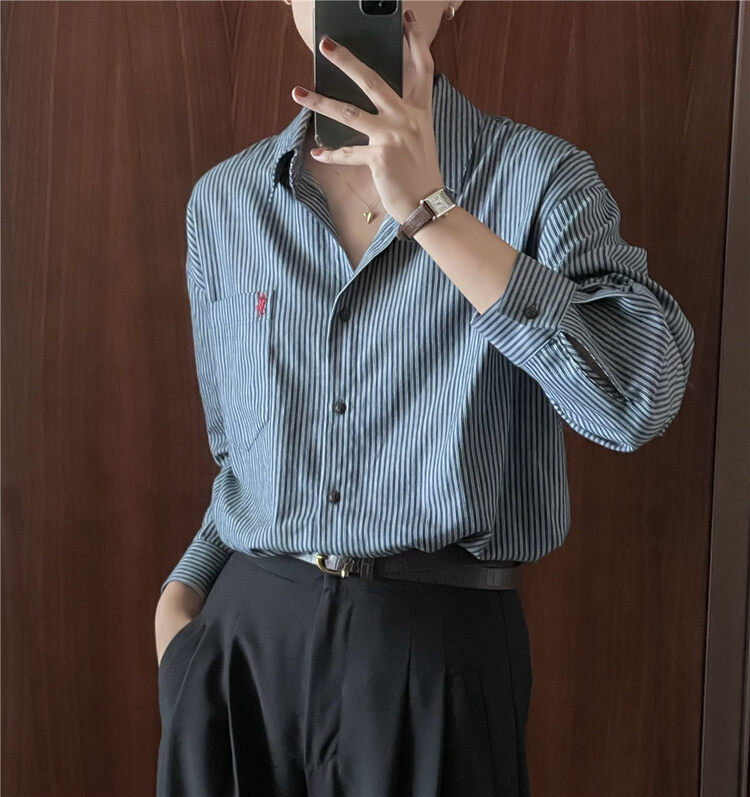 New in autumn!【FEIDING】Korean all-match commuter long-sleeved shirt 5872# CLS