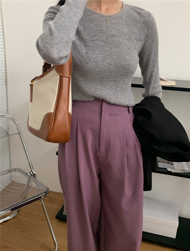 New in autumn!【FEIDING&NEW POST】Basic all-match solid color slim knitted sweater NP351# CLS