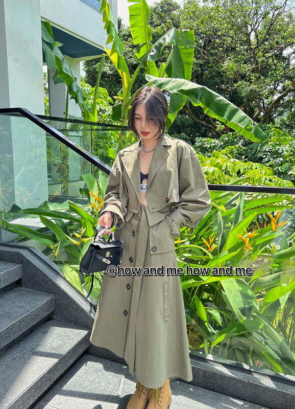 【 HOW AND ME Cheng Xi 】Korean Fashion Washing Tool Windbreaker Suit Set (with Belt) 5065# CQW