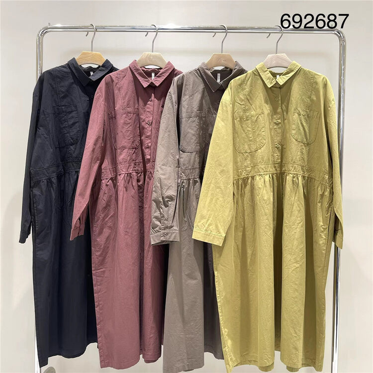 New in autumn! [TWENTY printed wood] slim and comfortable dress 692687# L