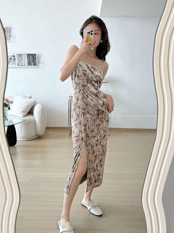 Autumn is new! [TABMINI] Korean style slim suspender floral dress Q11293-F# WPL