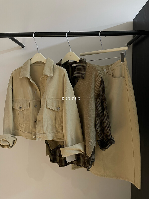 【KITTIN】Korean Casual Cotton Denim Jacket 283# FHX