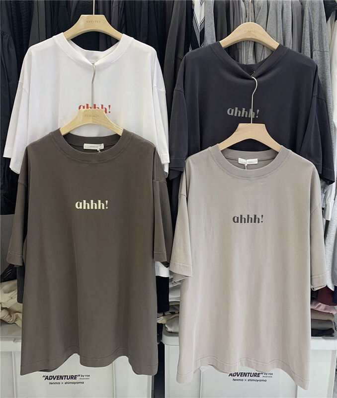 New in autumn! [SANBARA] Loose and simple letter printing short-sleeved T-shirt 9800# LSW