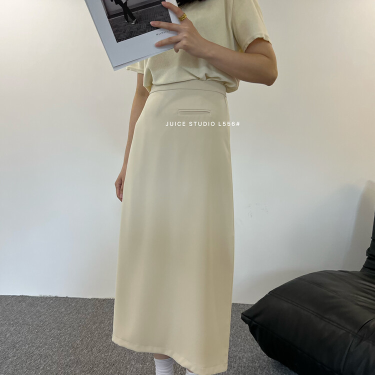 【JUICE】Big-name minimalist skirt with lining L556
