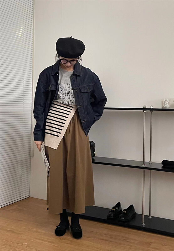 【FEIDING&NEW POST】Korean Loose Casual Breasted Denim Jacket NP518# CLS