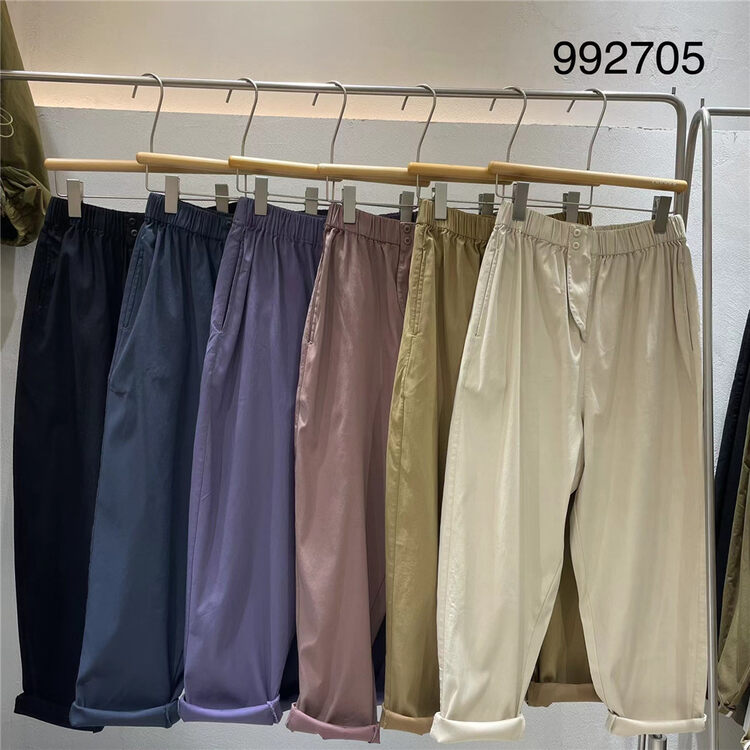 New in autumn! [TWENTY printed wood] elastic waist clean comfortable casual pants 992705# L