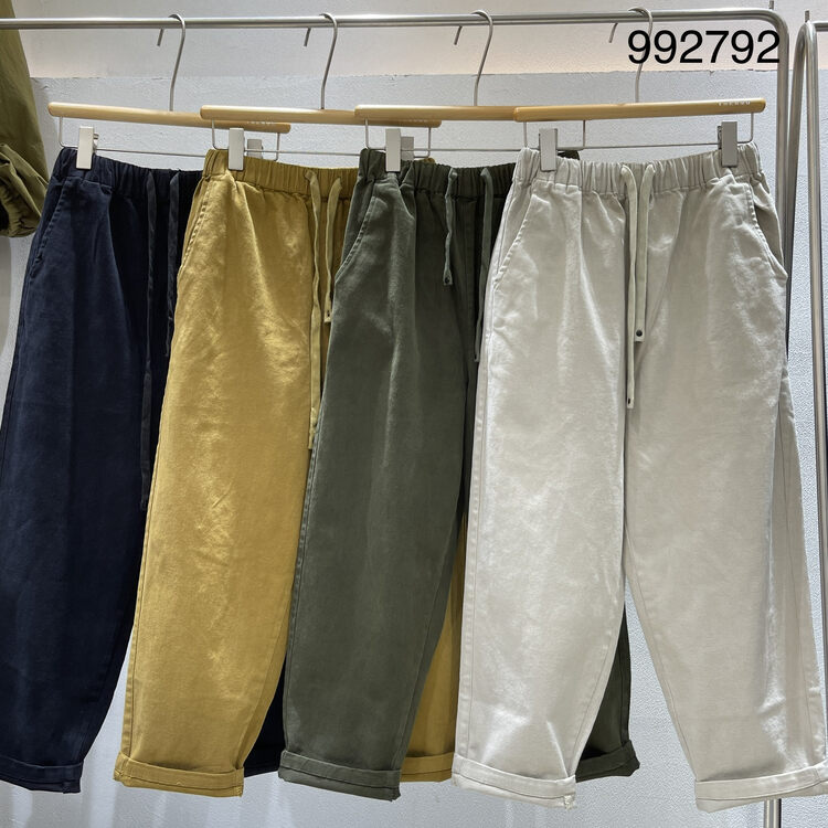 New in autumn! [TWENTY printed wood] elastic waist drawstring comfortable casual pants 992792# L