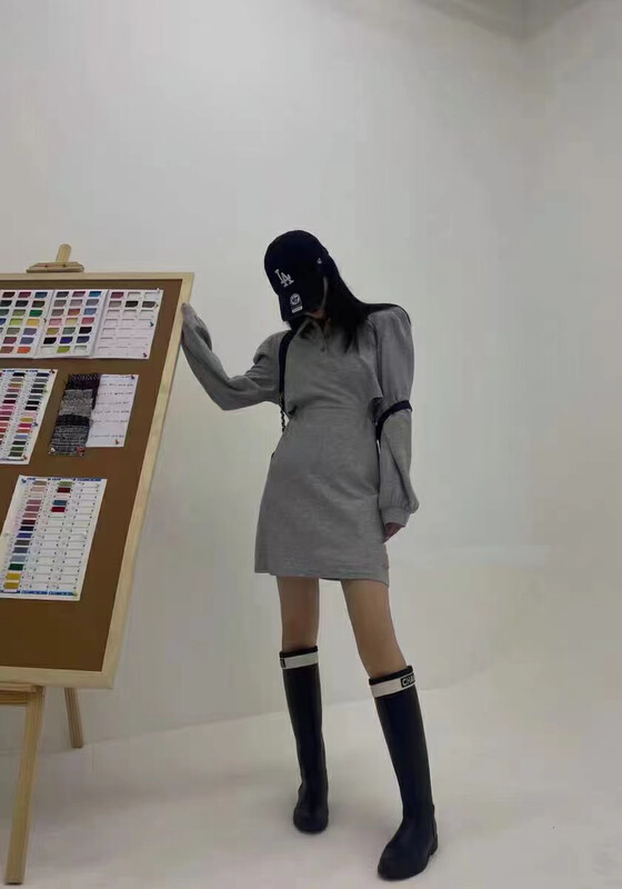 【RAINBOW】Explosive lapel polo dress 09117