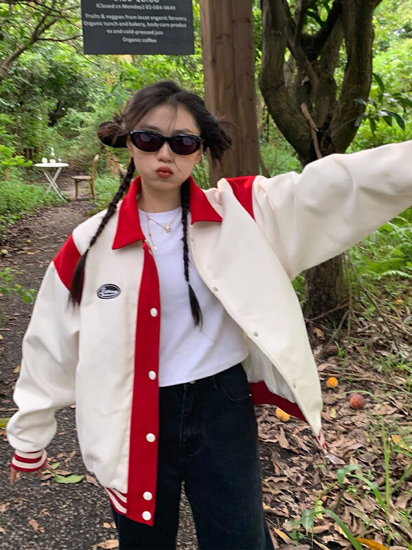 New in autumn! [LAB EEDA] Fashion casual color-blocking simple baseball jacket W31918# OZQ