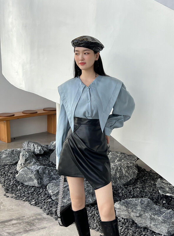 New in early autumn! [TABMINI] Fresh and simple large lapel shirt Q11074-C# WPL