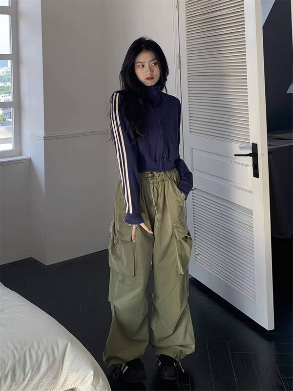 New in early autumn!【LAB EEDA】Casual stand-up collar zipper color-blocking short coat W245# OZQ