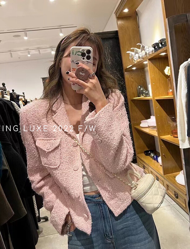 【ING】French chic small fragrance short coat 9270
