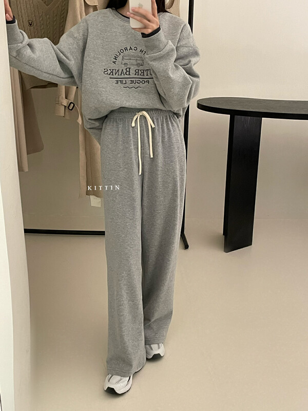 【KITTIN】Korean version of cotton casual wide-leg casual pants 9199