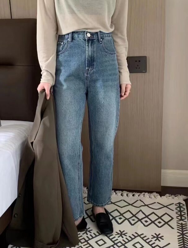 New in autumn!【FEIDING】Korean version all-match casual small straight jeans YS3-6216# CLS