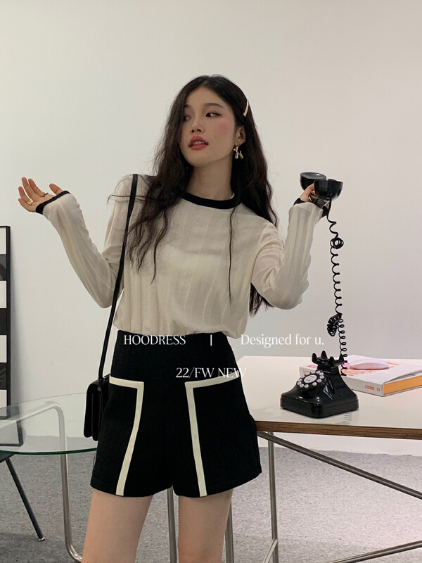 Autumn is new! [Fire HOODRESS] Korean temperament hits the edge, small fragrance, high waist and thin casual pants 22441# JHY