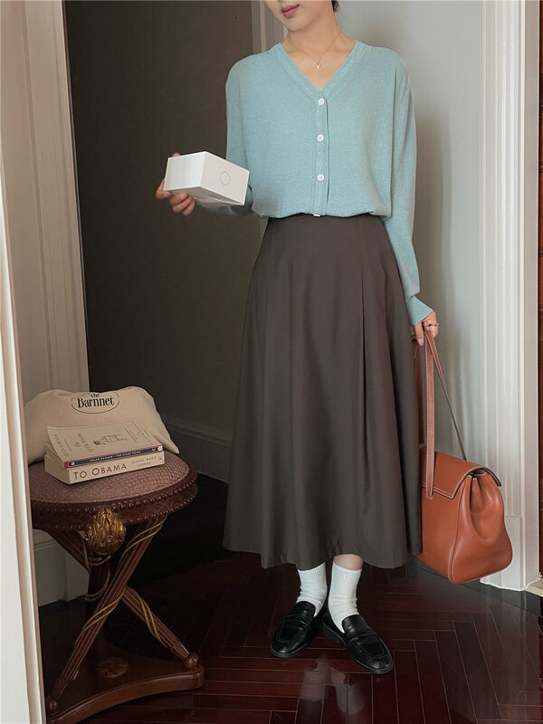 New in autumn!【FEIDING】High waist pleated slim fashion skirt YS3-8517# CLS