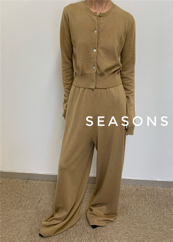 New in autumn! [SEASONS] round neck single-breasted all-match knitted cardigan 8967# XYJ