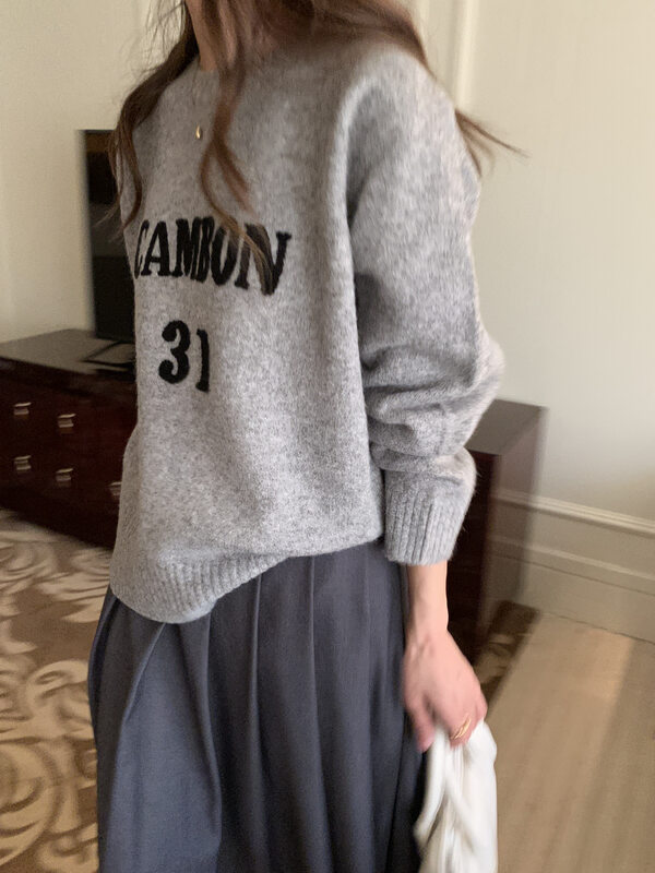 New in autumn! [SUSAN] pullover letter all-match warm sweater 81755# LSW