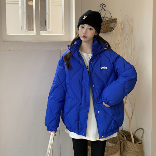 Real shot loyal dog Xiaoba with the same Japanese down jacket women's  winter new diamond-shaped grid oversize jacket