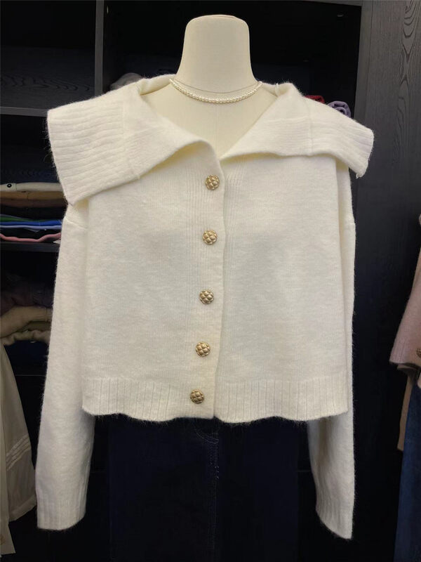 New in autumn!【SUSAN】Large lapel gentle one-row button knitted cardigan 81890# LSW
