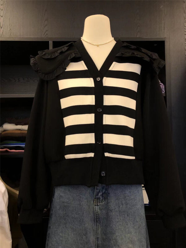 New in autumn!【SUSAN】Korean fake two-piece striped sweater 81683# LSW