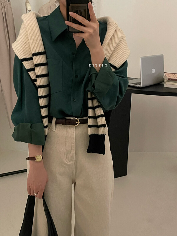 【KITTIN】Korean Corduroy Pocket Shirt 8956FW# FHX