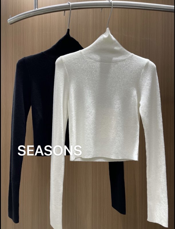 Autumn is new! [SEASONS] High-neck slim-fitting shirt 8837# XYJ