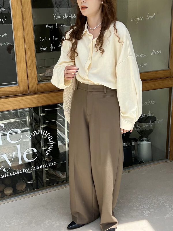 Early autumn new style!【SANBARA】Commuter wide leg solid color trousers 9686# LSW