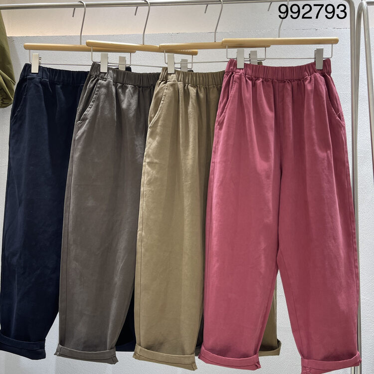 New in autumn! [TWENTY printed wood] drawstring comfortable and simple casual pants 992793# L