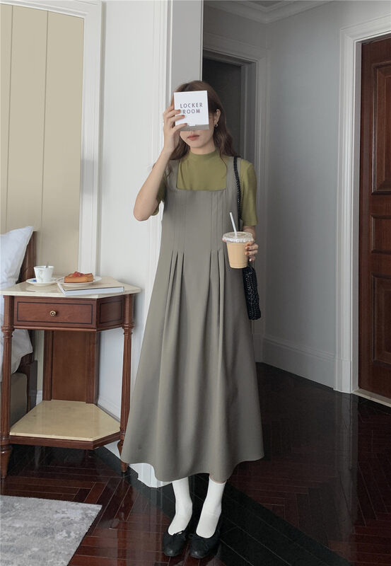 New in autumn!【FEIDING】Korean style vest and slim dress YS5-6628# CLS