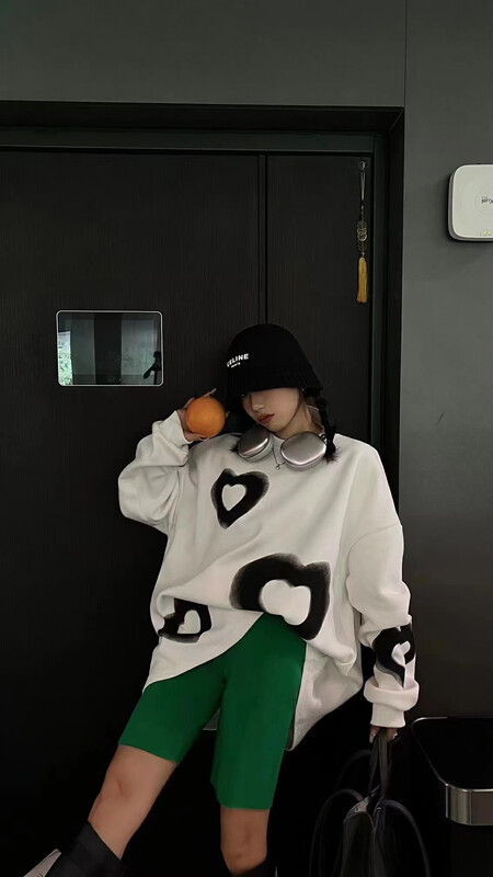 Original price 66.55! [RAINBOW] Explosive Smoky Love Oversized Sweatshirt 08502# FHX
