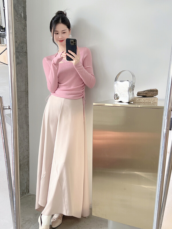 New in early autumn! [TABMINI] Korean gentle drawstring fake two-piece small shirt Q15274-A# WPL