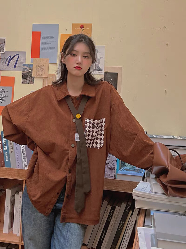New in autumn!【LAB EEDA】Fashionable casual corduroy shirt C80055# OZQ