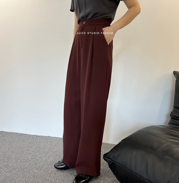 【JUICE】Classic one button simple trousers back elastic F2033