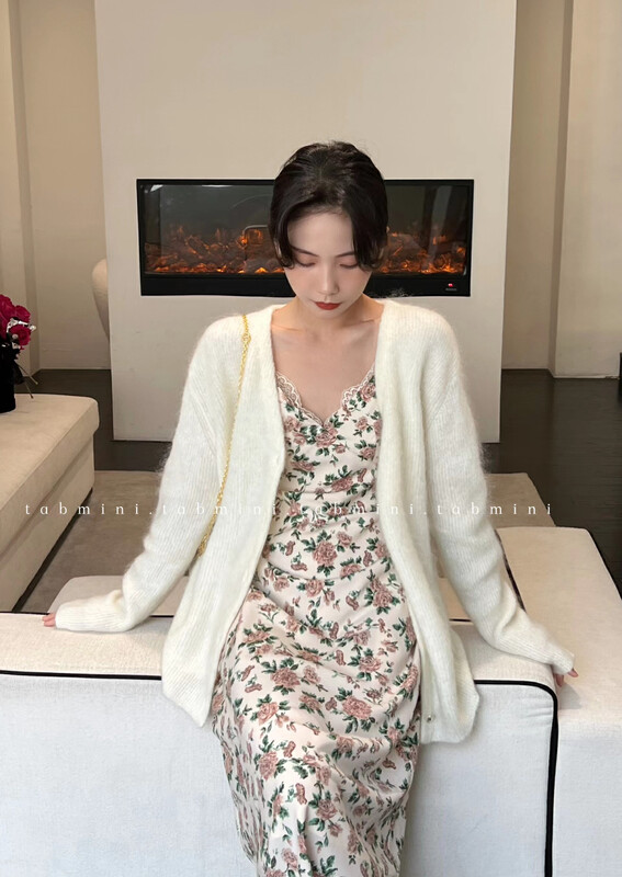 New in autumn!【TABMINI】Single-breasted loose and simple warm sweater Q15302-A# WPL