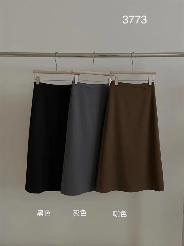 New in autumn!【FEIDING】Slim and slim mid-length all-match skirt 3773# CLS