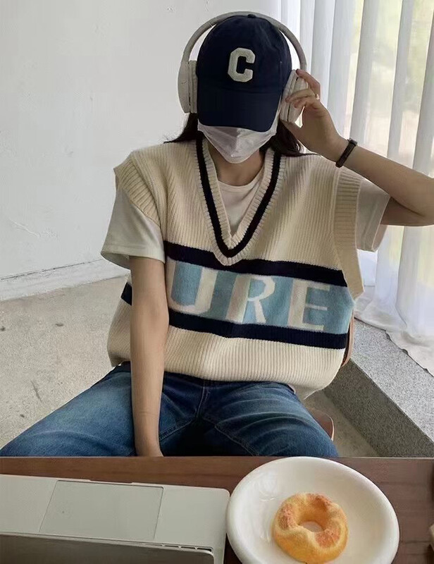 【RAINBOW】V Neck Sweater Vest Vest Trend Korean Style K3087