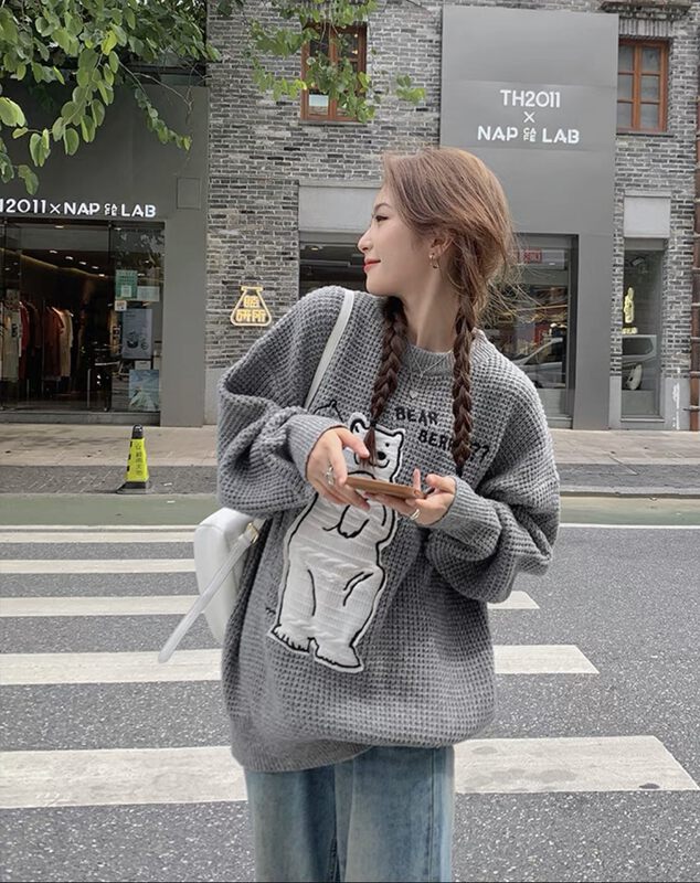 New in autumn!【LAB EEDA】Fashion and casual cartoon warm sweater M47885# OZQ