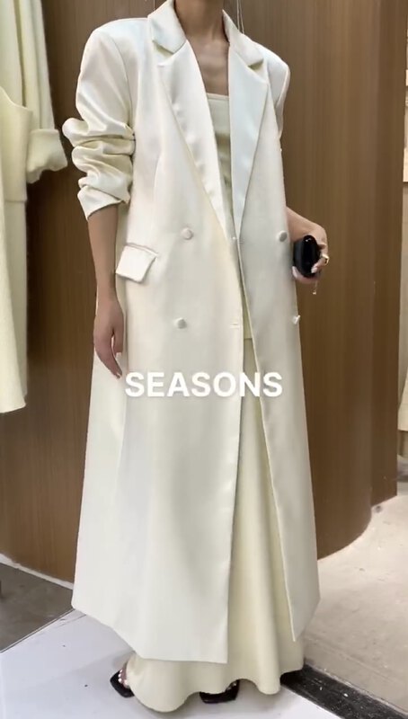 New in autumn! [SEASONS] Commuter simple long coat suit 66170# XYJ