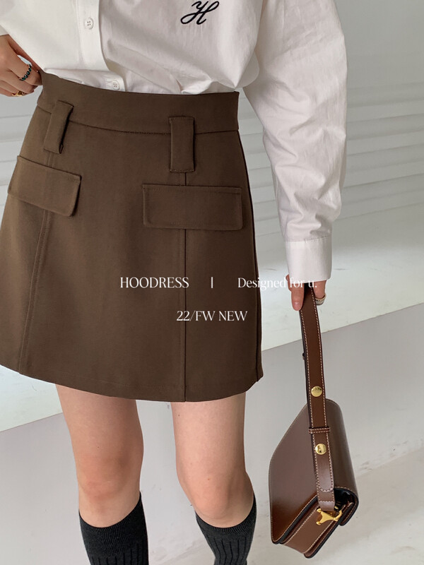 Autumn is new! [Fire HOODRESS] Versatile casual bag cover design high waist slim culottes 22465# JHY