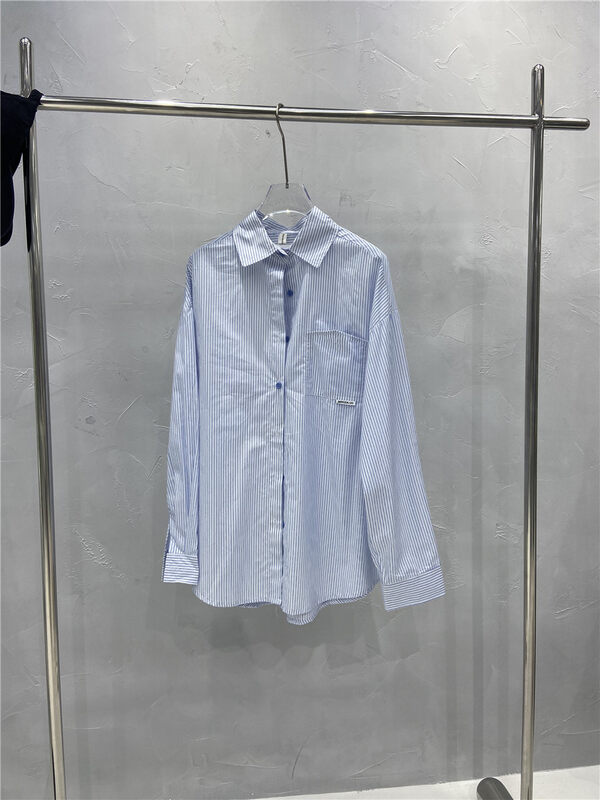 New in early autumn! [RAINBOW] Korean striped loose shirt YS1-YS1-XB11-10152# GYJ