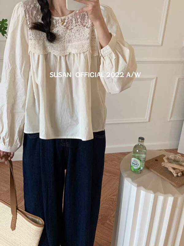 New in early autumn! [SUSAN] Elegant solid color all-match small shirt H1516# LSW