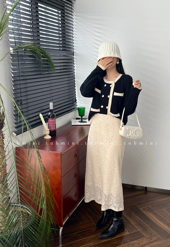 Early autumn new style! [TABMINI] round neck double-breasted knitted sweater Q15277-A# WPL