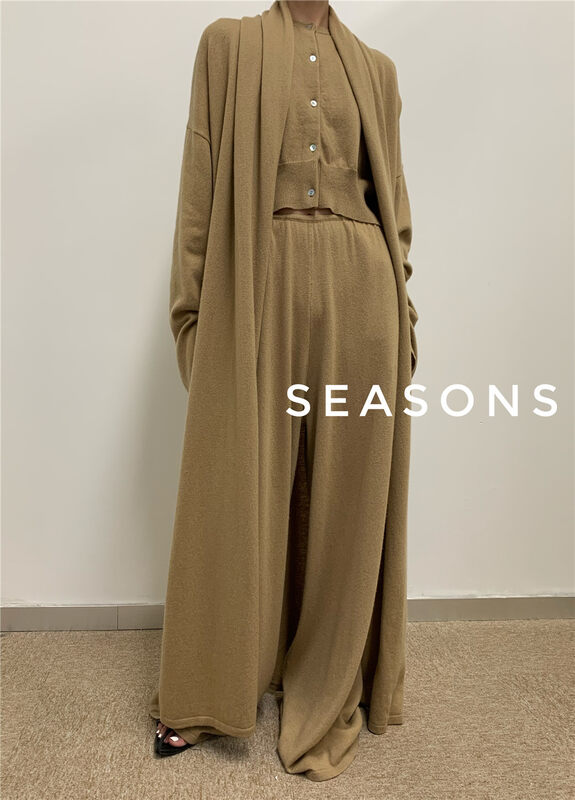 New in autumn!【SEASONS】High waist wide leg all-match casual pants 8869# XYJ