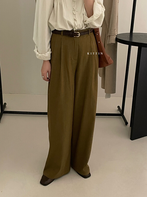 【KITTIN】Korean textured twill trousers 9195
