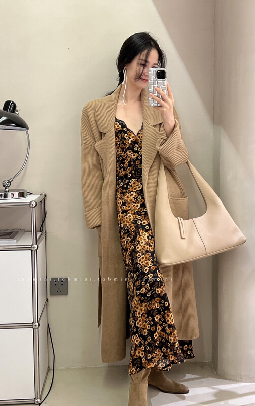 New in autumn! [TABMINI] Korean style pocket fashion knitted cardigan (with belt) Q15290-A# WPL