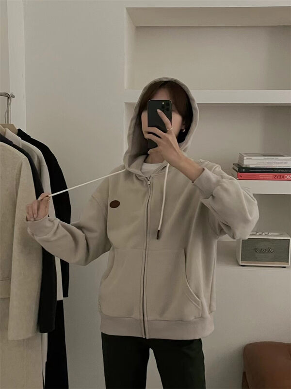 New in autumn! [FEIDING] Sports style casual small leather label hooded short coat YS1-5880# CLS