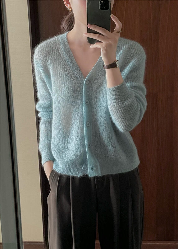 Explosive models in 25 colors!  【FEIDING】Korean all-match solid color casual knitted cardigan YS2-9827# CLS