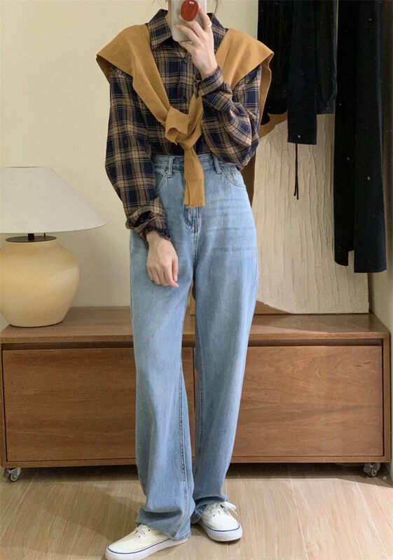 New in autumn! [FEIDING] Korean version of all-match straight-leg slimming jeans YS1-5838# CLS