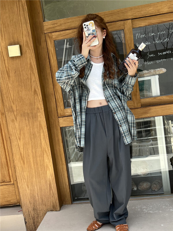 【SANBARA】Elastic Waist High Waist Comfortable Casual Pants 9695# LSW